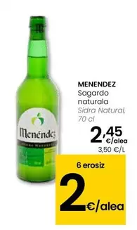 Oferta de Menendez - Sidra Natural por 2,45€ en Eroski