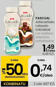 Oferta de Pascual - Los Batidos Lateados Senalizados por 1,49€ en Eroski