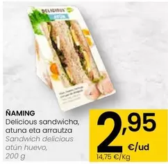 Oferta de Ñaming - Sandwich Delicious Atún Huevo por 2,95€ en Eroski