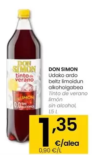Oferta de Don Simón - Tinto De Verano Limon Sin Alcohol por 1,35€ en Eroski