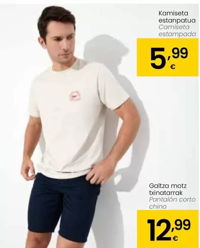 Oferta de Pantalon Corto Chino por 12,99€ en Eroski