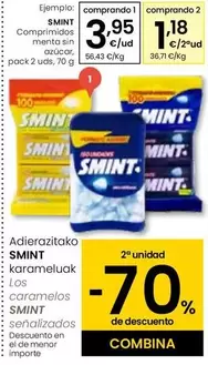 Oferta de Smint - Comprimidos Menta Sin Azúcar por 3,95€ en Eroski