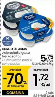 Oferta de Burgo De Arias - Queso Fresco Pack 6 Senalizados por 5,75€ en Eroski