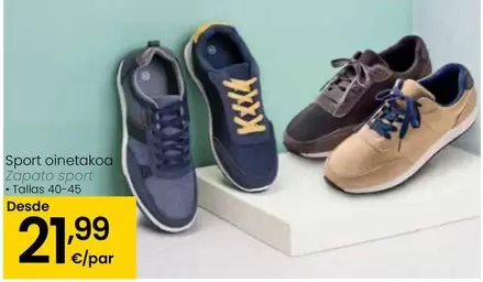 Oferta de Zapato Sport por 21,99€ en Eroski