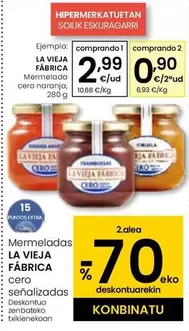 Oferta de La Vieja Fábrica - Mermelada Cero Naranja por 2,99€ en Eroski