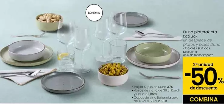 Oferta de Bohemia - En Despiece De Platos Y Boles Duna  en Eroski