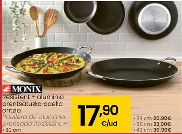 Oferta de Monix - Paellera De Aluminio Prensado Resistent + por 17,9€ en Eroski