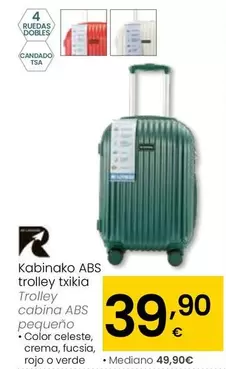 Oferta de ABS - Trolley Cabina ABS Pequeno por 39,9€ en Eroski