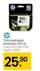 Oferta de HP - Cartucho De Tinta Negro 305XL por 25,9€ en Eroski