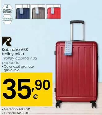 Oferta de ABS - Trolley Cabina Pequeno por 35,9€ en Eroski