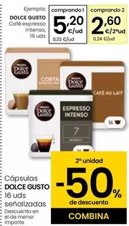 Oferta de Nescafé - Dolce Gusto/ Cafe Espresso Intenso por 5,2€ en Eroski
