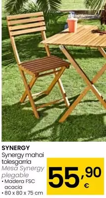 Oferta de Synergy - Mesa Plegable por 55,9€ en Eroski