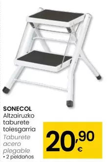 Oferta de Sonecol - Taburete Acero Plegable por 20,9€ en Eroski