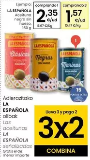 Oferta de La Española - Aceituna Negra Sin Hueso por 2,35€ en Eroski