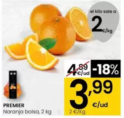 Oferta de Premier - Naranja Bolsa por 3,99€ en Eroski