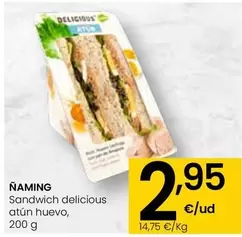 Oferta de Ñaming - Sandwich Delicious Atún Huevo por 2,95€ en Eroski