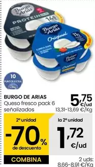 Oferta de Burgo De Arias - Queso Fresco Pack 6 Senalizados por 5,75€ en Eroski
