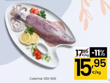 Oferta de Calamar 200-600 por 15,95€ en Eroski