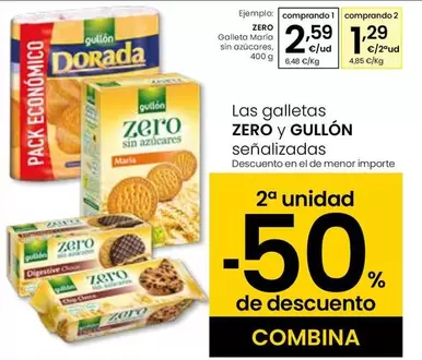 Oferta de Zero - Galleta María Sin Azúcares por 2,59€ en Eroski