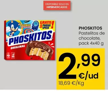 Oferta de Phoskitos - Pastelitos De Chocolate por 2,99€ en Eroski