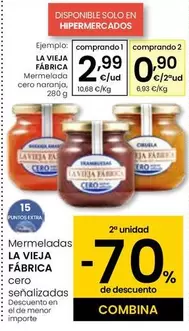 Oferta de La Vieja Fábrica - Mermelada Cero Naranja por 2,99€ en Eroski
