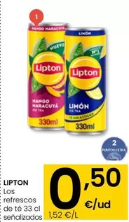 Oferta de Lipton - Los Refrescos De Te Senalizados por 0,5€ en Eroski