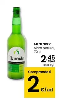 Oferta de Menendez - Sidra Natural por 2,45€ en Eroski