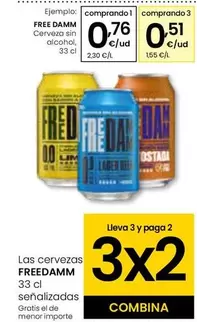 Oferta de Free Damm - Cerveza Sin Alcohol por 0,76€ en Eroski
