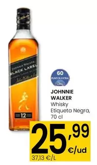 Oferta de Johnnie Walker - Whisky Etiqueta Negra por 25,99€ en Eroski