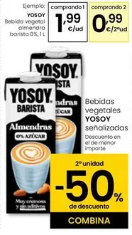 Oferta de YoSoy - Bebida Vegetal Almendra Barista 0% por 1,99€ en Eroski