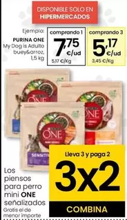 Oferta de Purina One - My Dog Is Adulto Buey & Sarroz por 7,75€ en Eroski