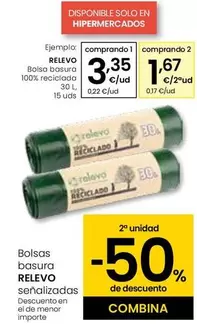 Oferta de Relevo - Bolsa Basura 100% Reciclada por 3,35€ en Eroski