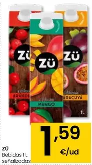 Oferta de Zu - Bebidas Senalizadas por 1,59€ en Eroski