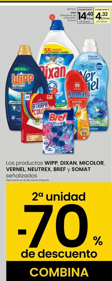 Oferta de Wipp - Detergente Gel Limpio&Liso por 14,4€ en Eroski