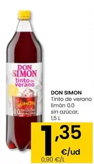 Oferta de Don Simón - Tinto De Verano Limon 0.0 Sin Azucar por 1,35€ en Eroski