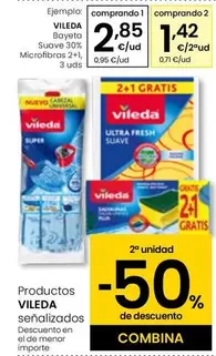 Oferta de Vileda - Bayeta Suave 30% Microfibras 2+1 por 2,85€ en Eroski