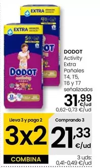 Oferta de Dodot - Activity Extra Pañales T4 por 31,99€ en Eroski