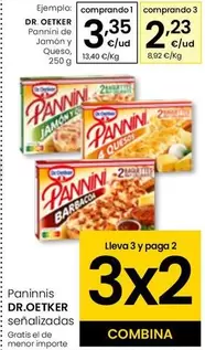 Oferta de Dr Oetker - Pannini De Jamon Y Queso por 3,35€ en Eroski