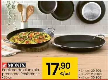 Oferta de Monix - Paellera De Aluminio Prensado Resistent + por 17,9€ en Eroski