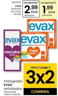 Oferta de Evax - Protector Slip Maxi por 2,99€ en Eroski