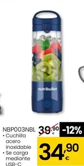 Oferta de Nutribullet - Nbp003nbl/ Cuchilla Acero Inoxidable por 34,9€ en Eroski