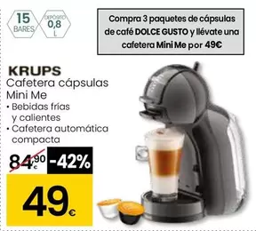 Oferta de Krups - Cafetera Capsulas Mini Me por 49€ en Eroski