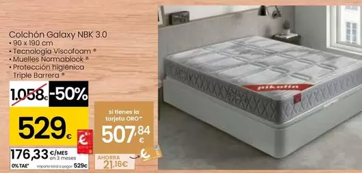 Oferta de Pikolin - Colchón Galaxy NBK 3.0 por 529€ en Eroski