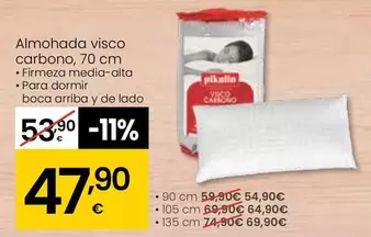 Oferta de Pikolin - Almohada Visco Carbono por 47,9€ en Eroski