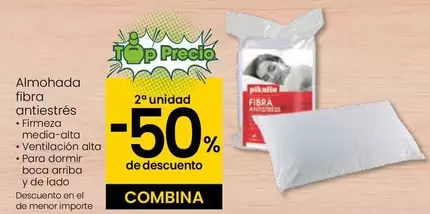 Oferta de Almohada Fibra Antiestres en Eroski