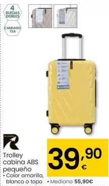 Oferta de ABS - Trolley Cabina  Pequeno por 39,9€ en Eroski