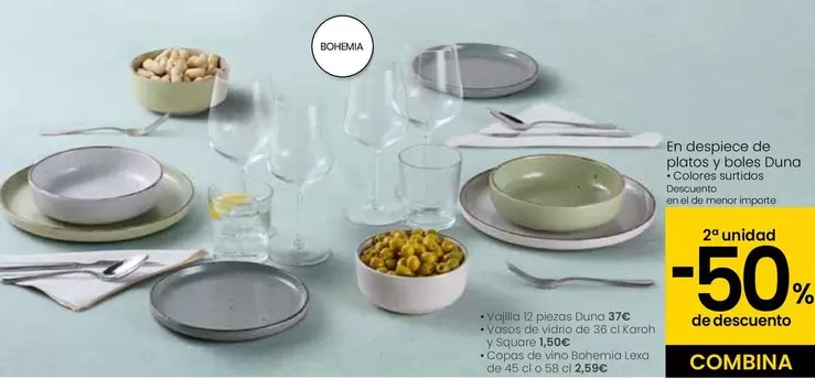 Oferta de Bohemia - En Despiece De Platos Y Boles Duna  en Eroski