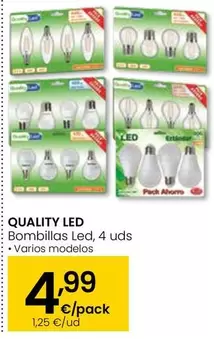 Oferta de Quality - Bombillas Led por 4,99€ en Eroski