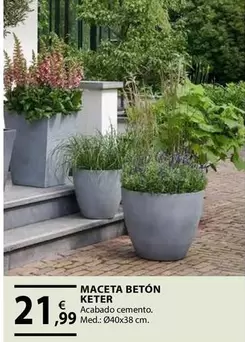 Oferta de Keter - Maceta Beton Keter por 21,99€ en CMB Bricolage