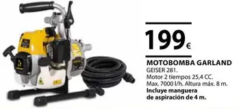 Oferta de Garland - Motobomba por 199€ en CMB Bricolage